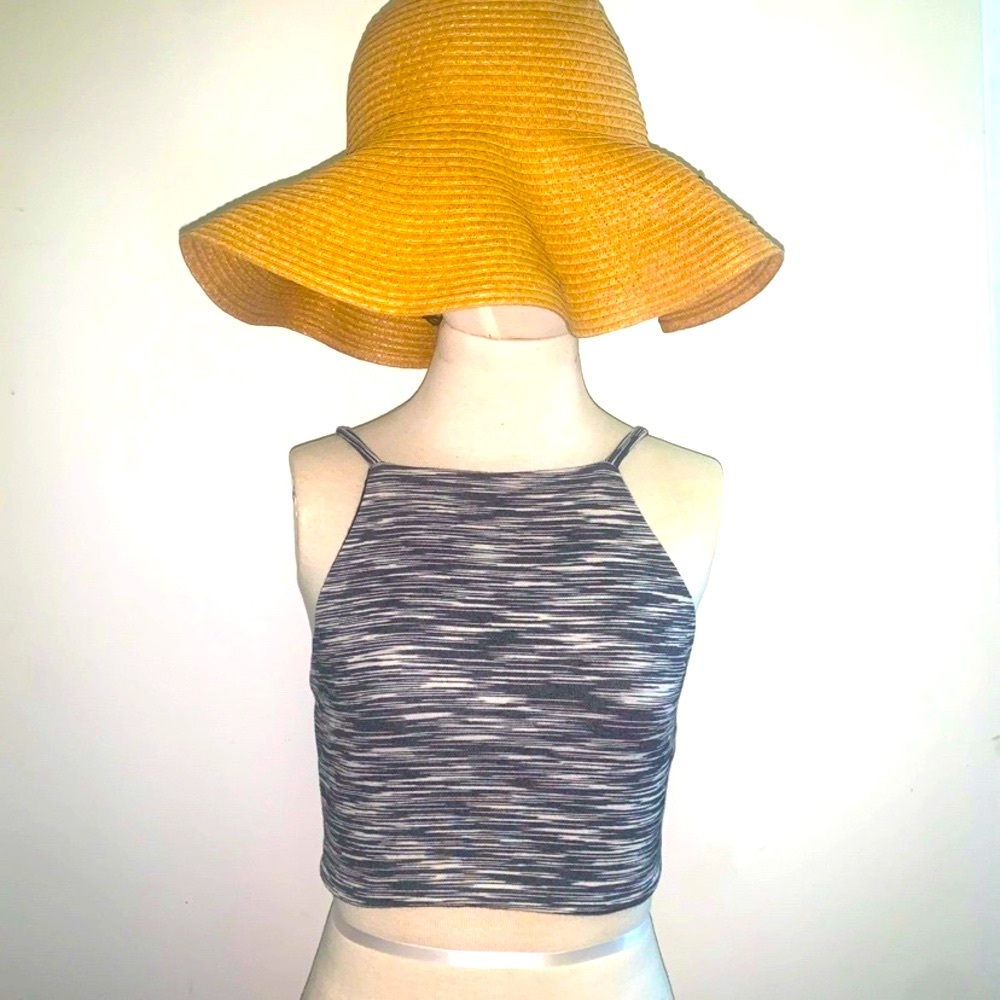 **Topshop Black and White Crop Top - Size 4**